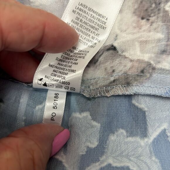 Alex Evenings tiered Asymmetrical hem Blue floral blouse size 3X - Picture 14 of 14